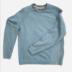 Ted Baker Mens Crewneck Jumper Sweater, Size 4 or L (Light Blue / Grey)